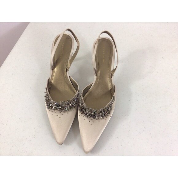Ann Taylor Sequin Slingback Heels Womens 9 - Picture 6 of 9